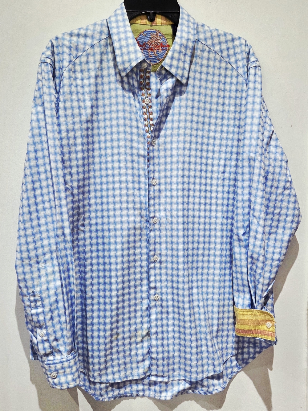Robert Graham Light Blue Micro-Check Button-Up Shirt